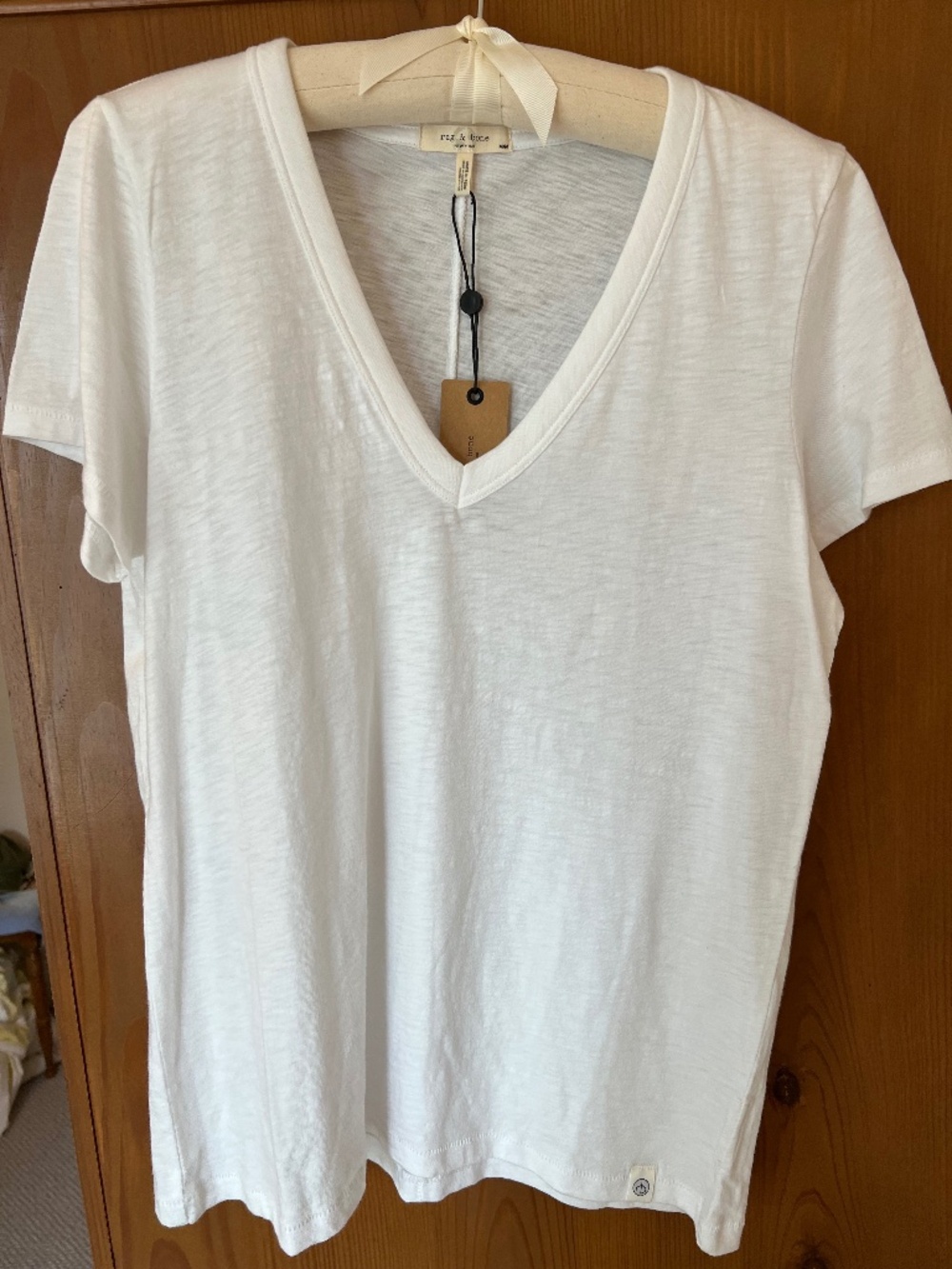Rag & Bone The Slub Vee T-Shirt, Bright White, M